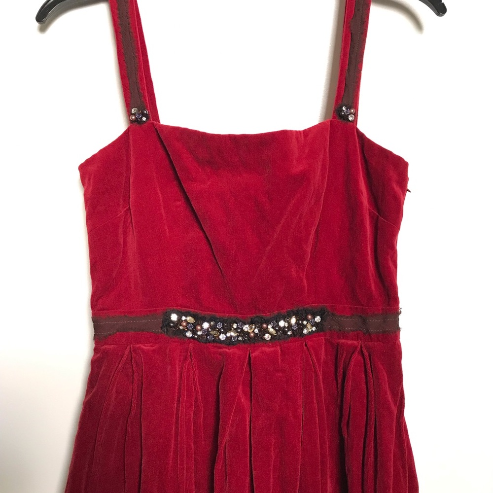 BCBG Red Beaded Party Christmas Day Dress - Picture 9 of 9